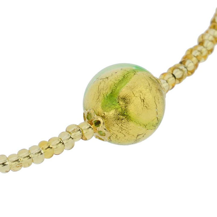 ベネチアングラス　ネックレス　ムラーノ　ロイヤル  ブラック　ボールネックレス