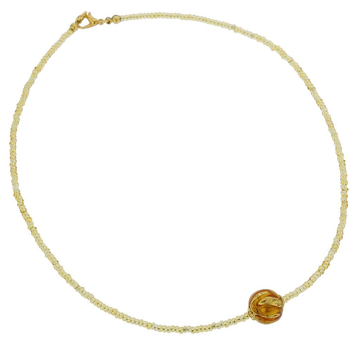 ベネチアングラス　ネックレス　ムラーノ　ロイヤル  ブラック　ボールネックレス