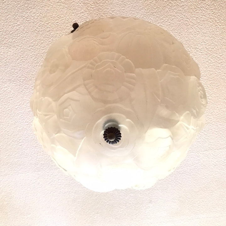 フランス製　アールデコ時代の幾何学模様のペンダントライト