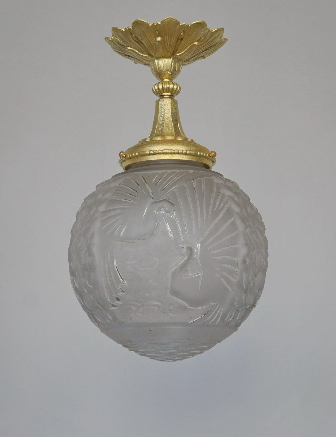 GILLES & MULLER FRERES : FRENCH ART DECO PENDANT flush mount 1930 chandelier
