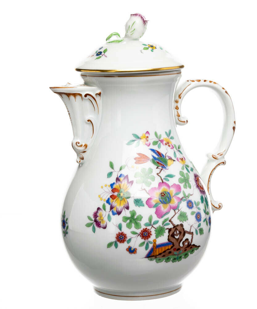 Kaffeekanne Kakiemon Vogel Baum Meissen Neuer Ausschnitt1. Wahl 1945-47 19 cm