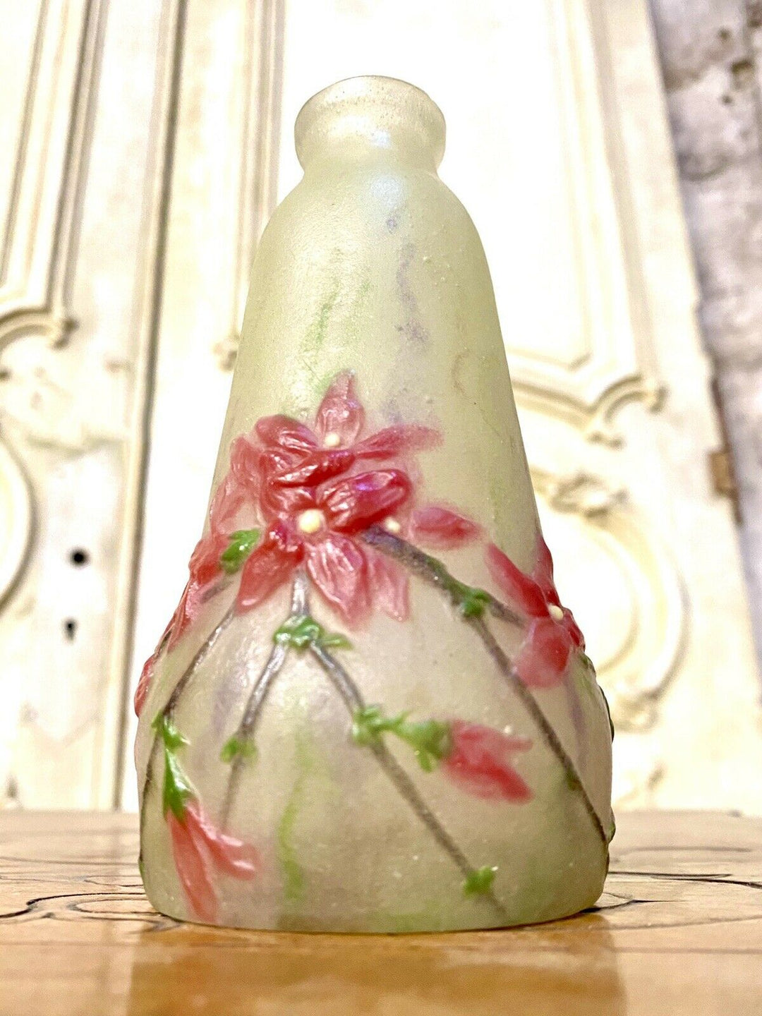 Gabriel Argy-Rousseau - Petit Vase En Pate De Verre, Decor De Fleurs Art Nouveau