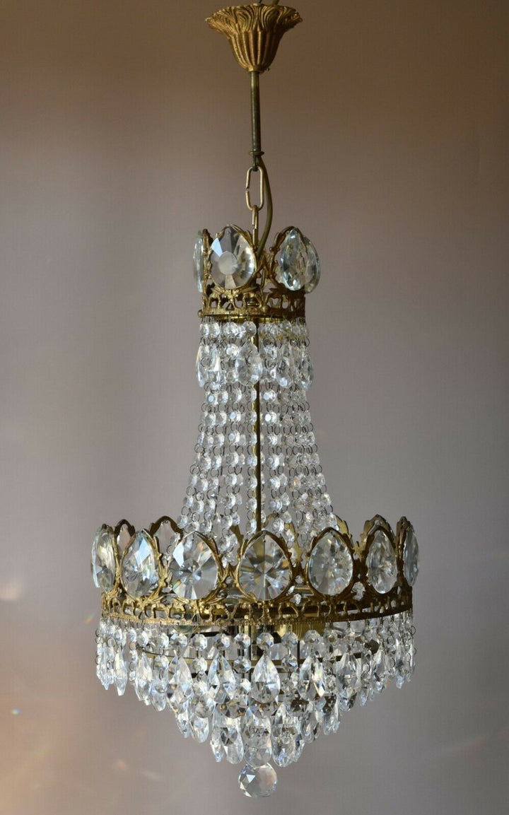 Original Antique Vintage Crystal Chandelier, home living ceiling Lighting,lamp