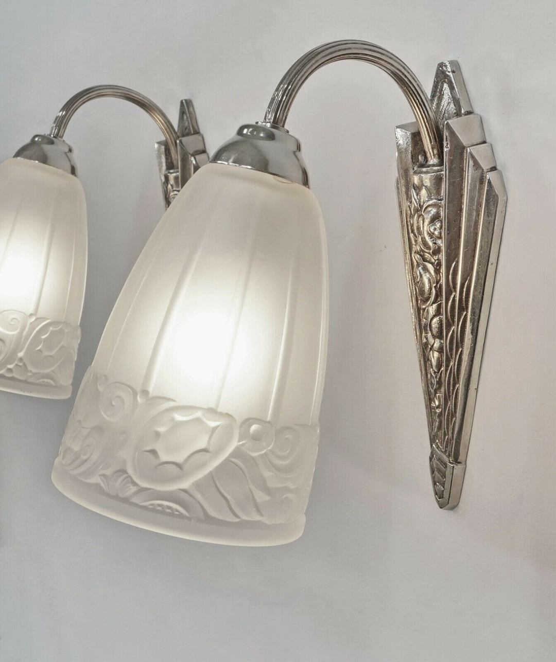 ハノッツ　フランス　1930年 アールデコ調ウォールランプ（ペア）