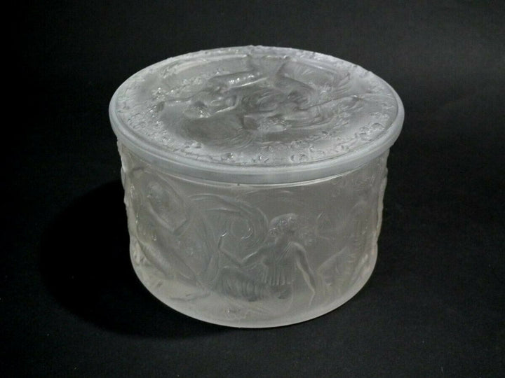Rene Lalique Clear & frosted Glass 'Figurines Et Voiles' Box