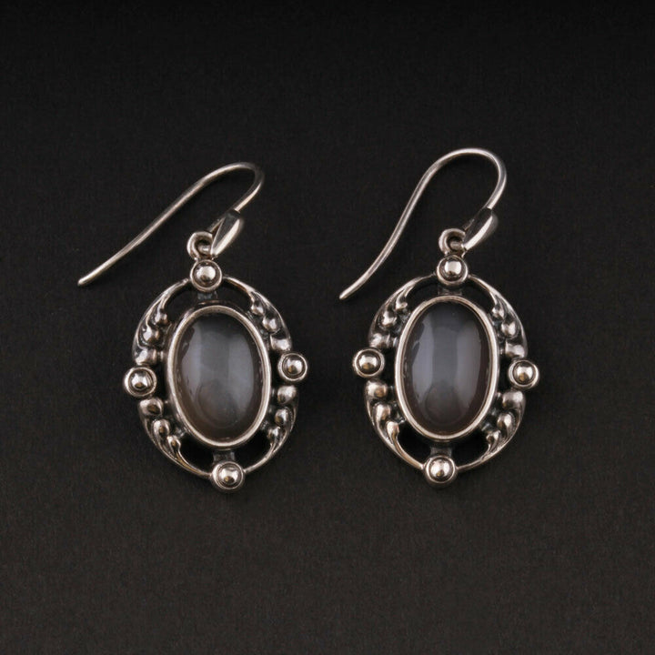ジョージジェンセン(Georg Jensen)　シルバーイヤリング　グレイムーンストーン　2018年