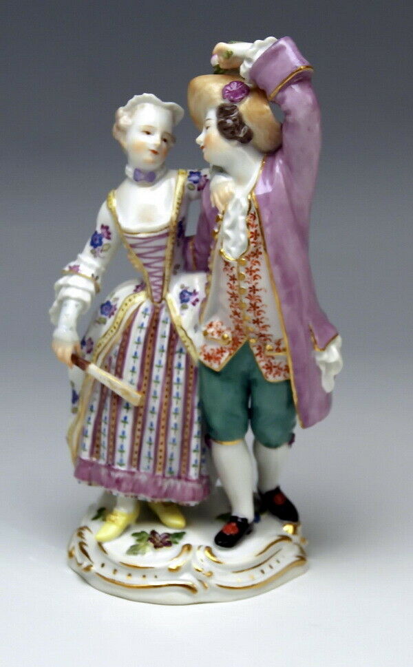 邁森 MEISSEN マイセン FIGUR GRUPPE GALANTES PAAR ALLEGORIE DER SOMMER MNR: 35 UM 1930
