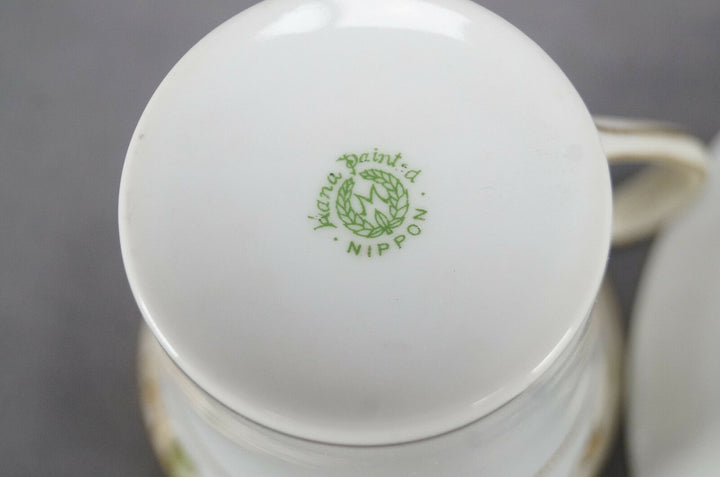 Nippon Morimura HP Orange Poppy Flowers & Gold Moriage Chocolate Cup & Saucer C