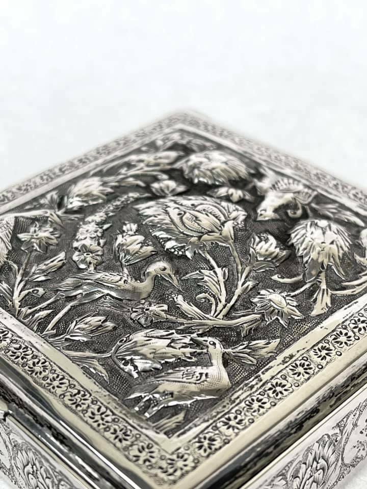 Antique Persian Sterling Silver Splendid Box Fabulous Decor