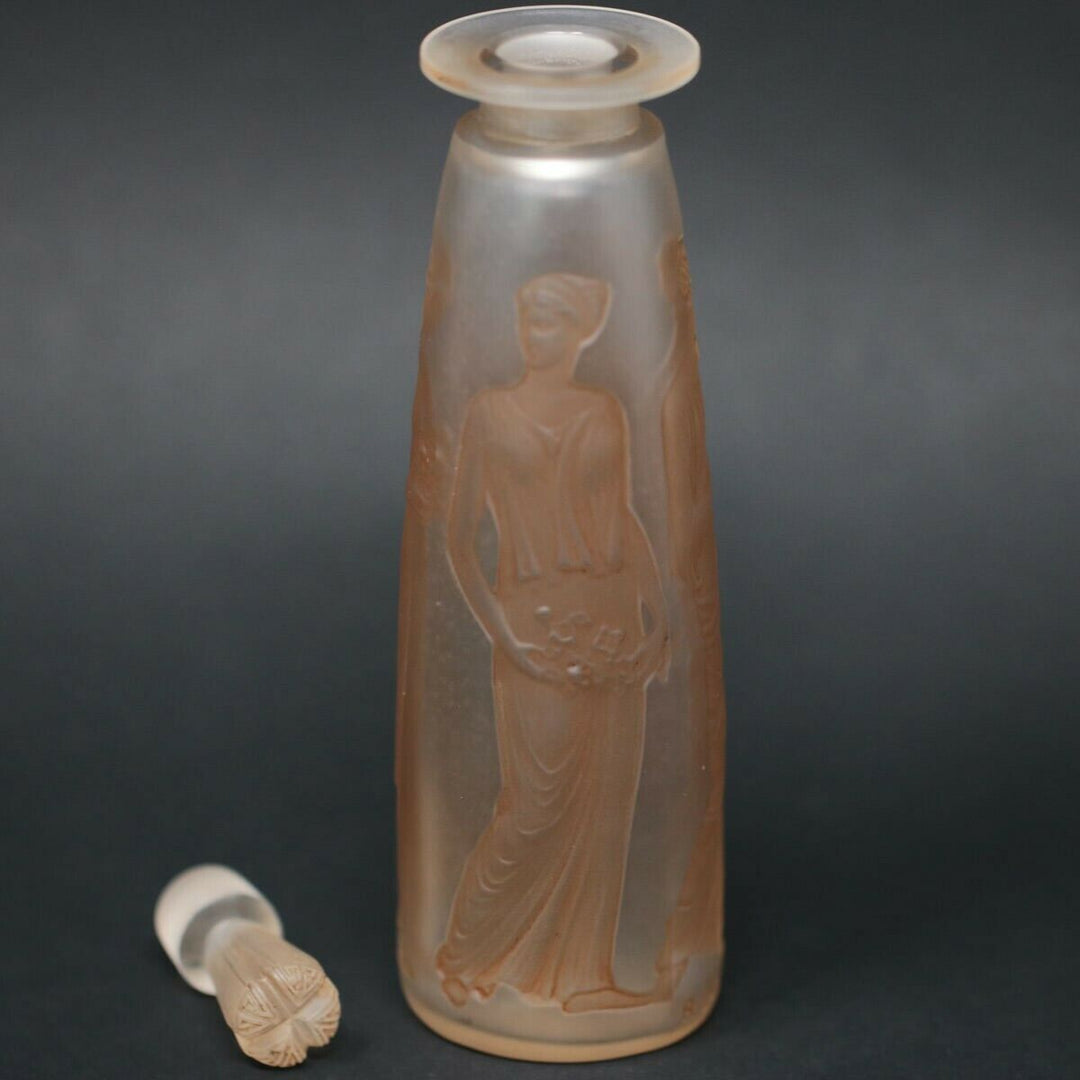Rene Lalique Ambre Antique Glass Perfume Bottle