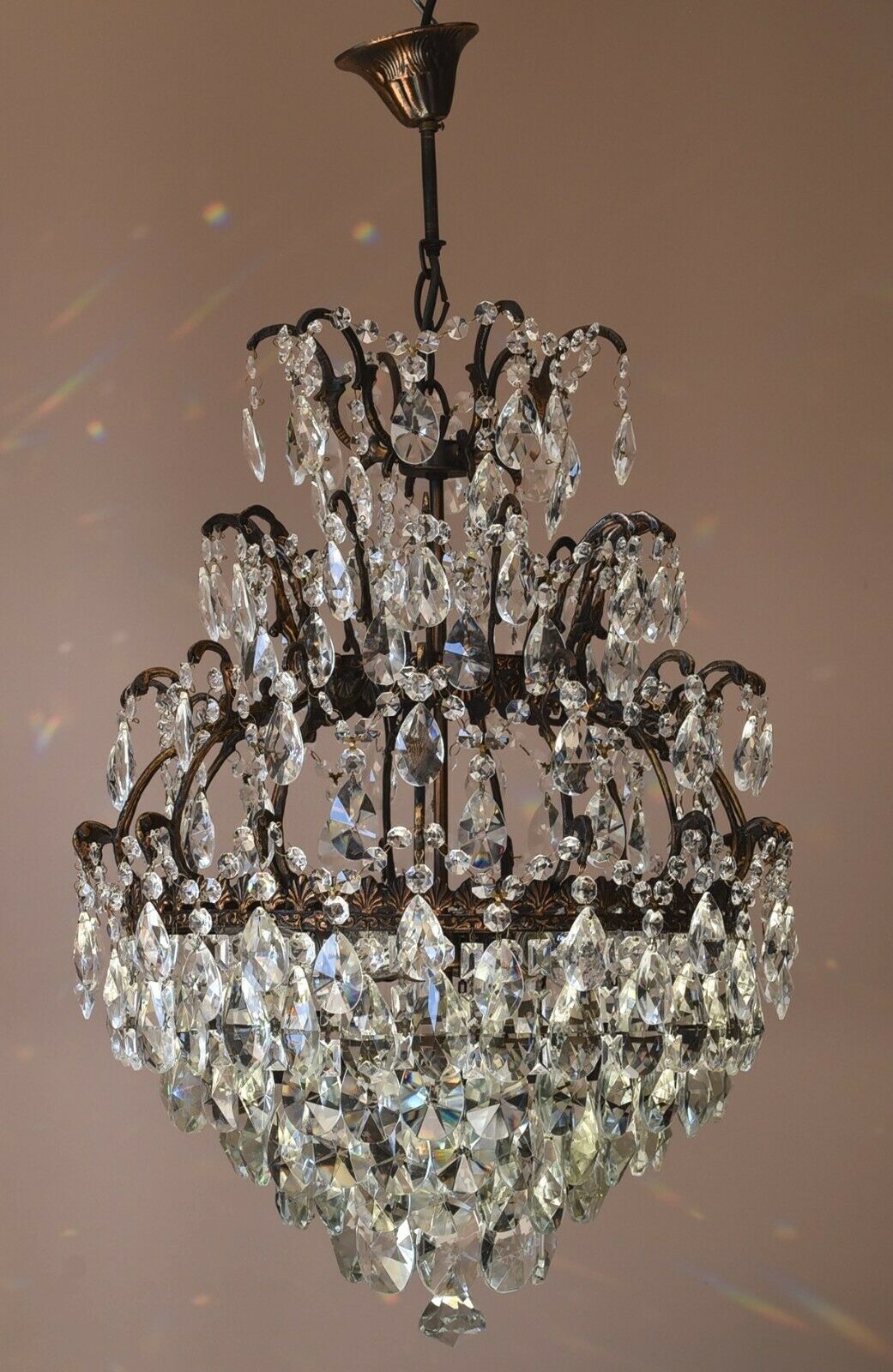 Opulent French Style Vintage Crystal Chandelier Antique Lighting Home Light Lamp