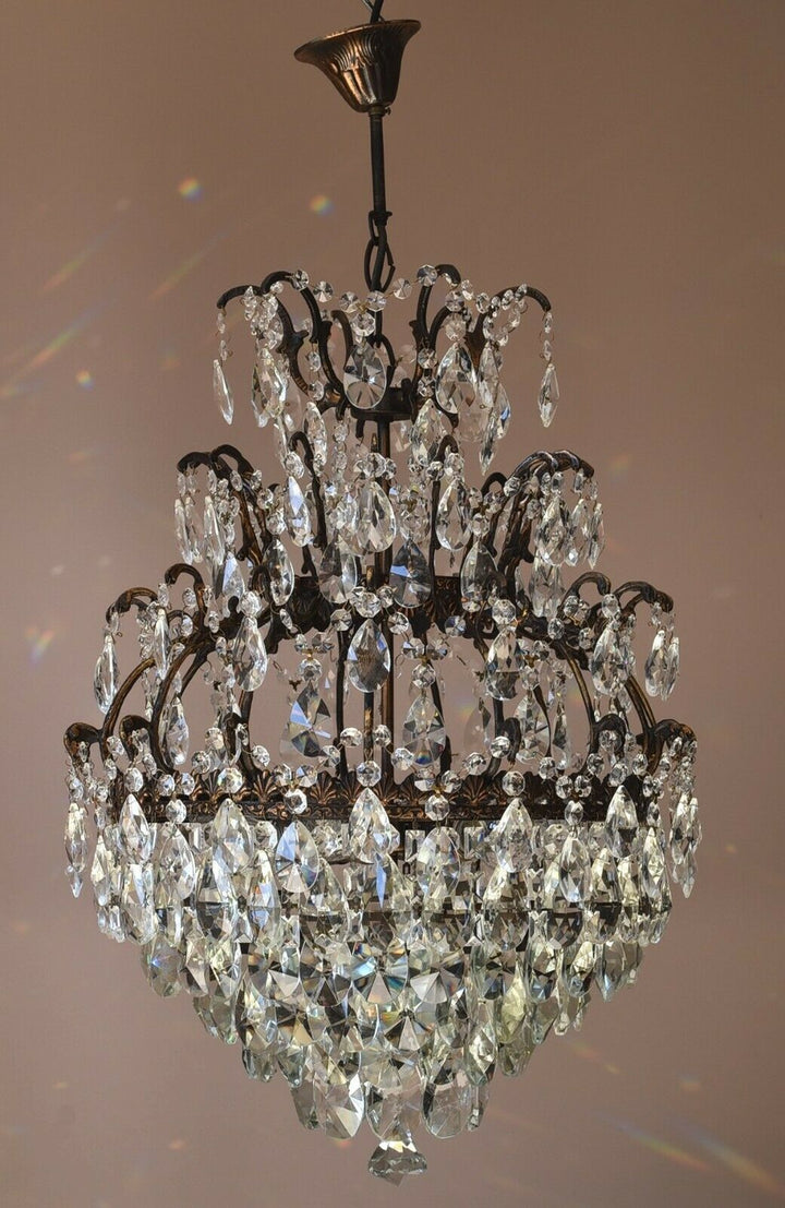 Opulent French Style Vintage Crystal Chandelier Antique Lighting Home Light Lamp