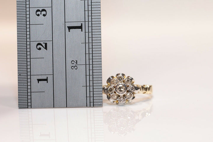 14K ナチュラルダイヤモンドのローズスタイルリング