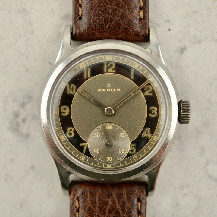 1950年　ヴィンテージ ゼニス　カラトラバ　ミリタリー　腕時計　126-6 スチール製