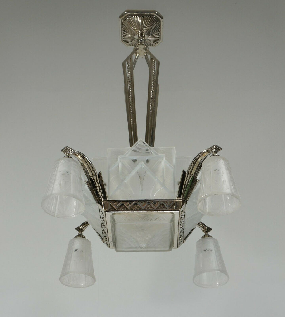 H.PETITOT & Muller frères : FRENCH 1930 ART DECO CHANDELIER ........... France