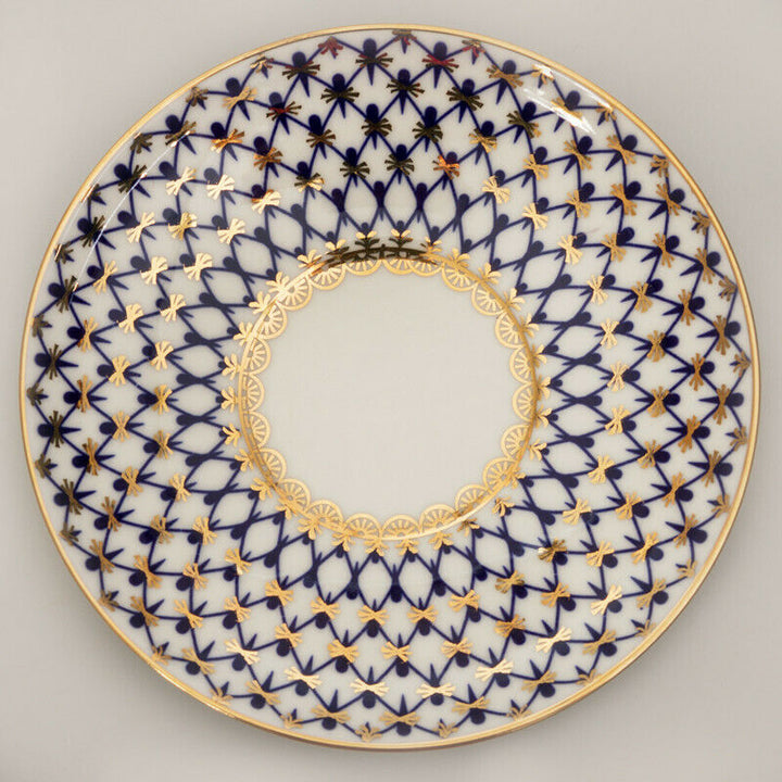 Dandelion Cobalt Net Coffee Cup & Saucer Imperial Porcelain Lomonosov Bone China