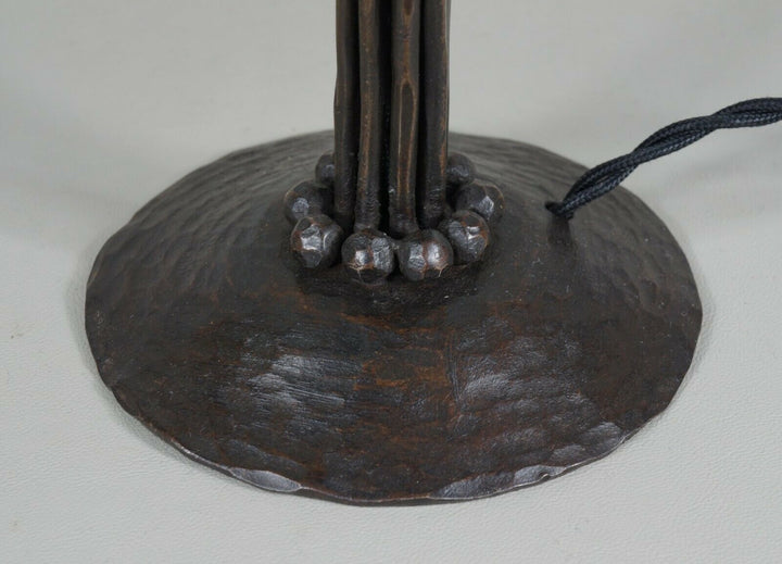 DAUM & VASSEUR : FRENCH 1925 1930 ART DECO LAMP wrought iron . muller era France