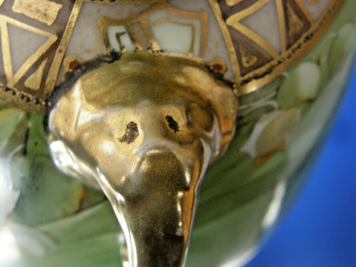 Vase-Lily of the Valley Pattern-3 Elephant Handles-Hand Painted Noritake Nippon