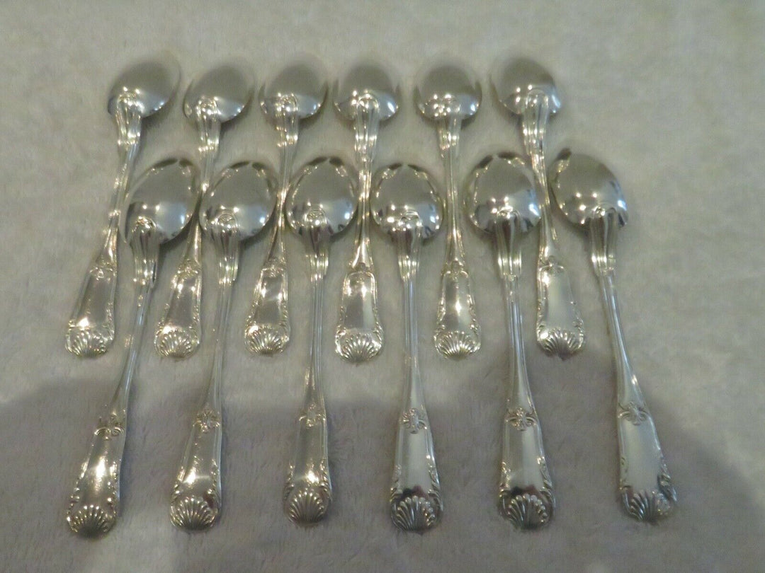 Gorgeous 19th c french 950 silver 12 coffee spoons Puiforcat shells LXIV st