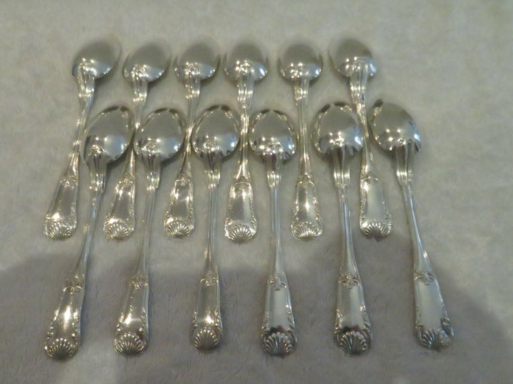 Gorgeous 19th c french 950 silver 12 coffee spoons Puiforcat shells LXIV st