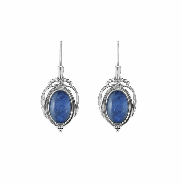 GEORG JENSEN Sterling Silver Earrings of The Year 2017 w. Sodalite / Rockcrystal