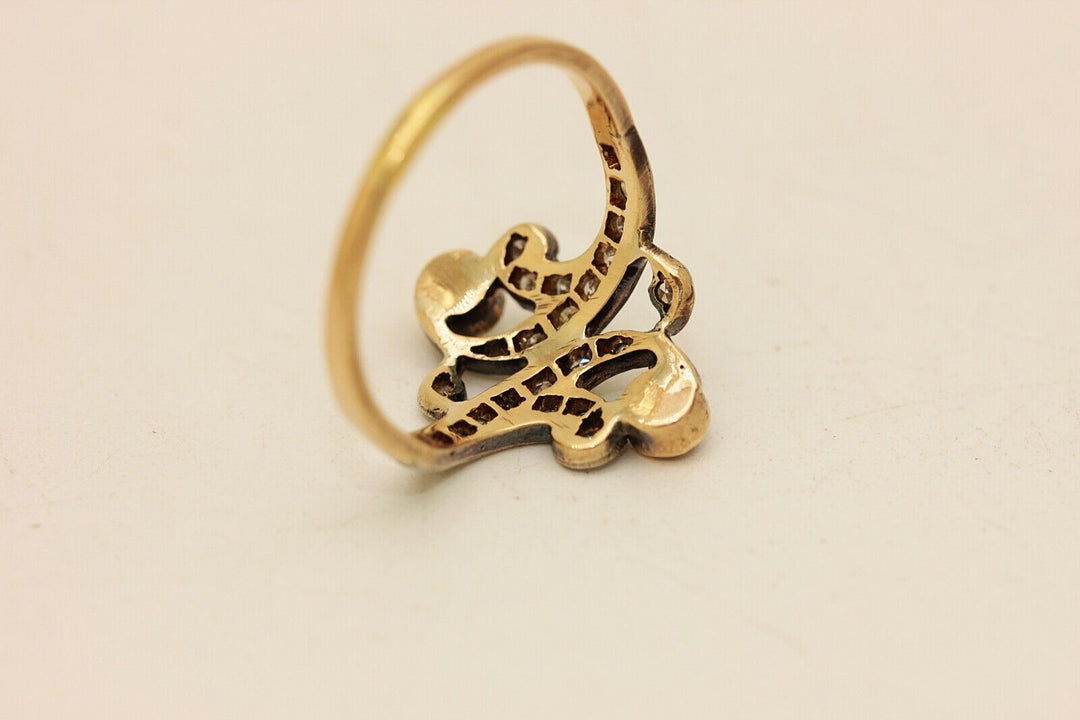 アンティーク オリジナル 14K ナチュラルダイヤモンドとルビーのリング