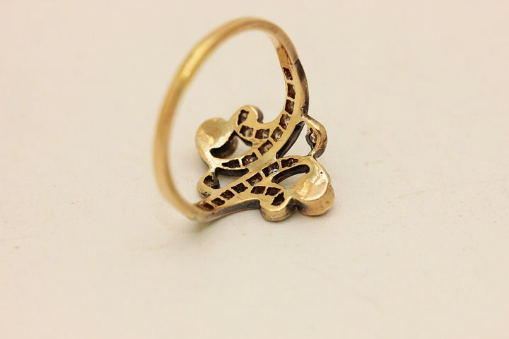 アンティーク オリジナル 14K ナチュラルダイヤモンドとルビーのリング