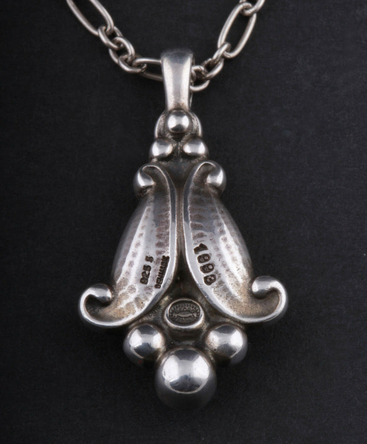 GEORG JENSEN Sterling Silver Pendant Of The Year 1993 with Lapis Lazuli.