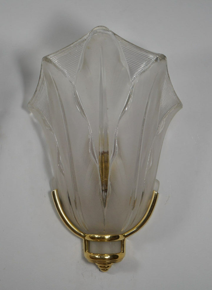 J.Gauthier EZAN : PAIR OF FRENCH ART DECO WALL SCONCES . lamp 1930 muller era