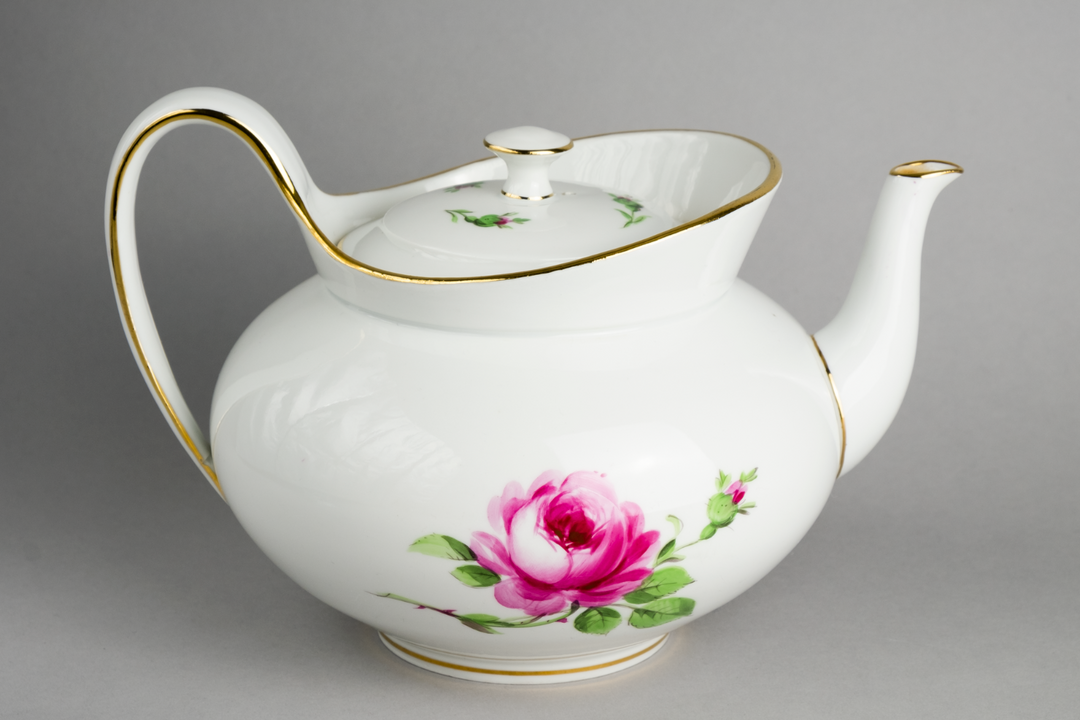 マイセン(Meissen)　ピンクローズ　ポット　1級品　クナウフ期