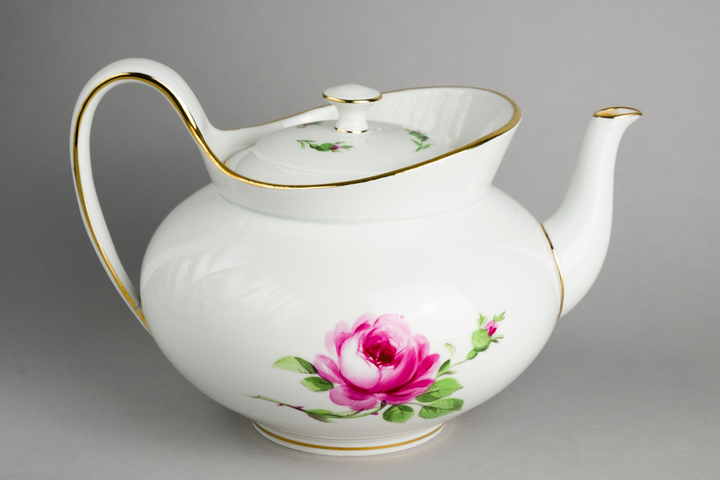 マイセン(Meissen)　ピンクローズ　ポット　1級品　クナウフ期