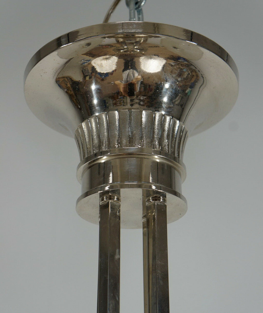 PETITOT : 1935 FRENCH ART DECO CHANDELIER ....... modernist lustre machine age