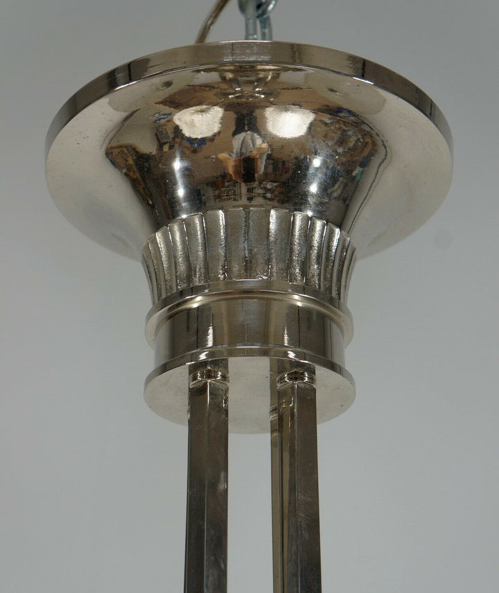 PETITOT : 1935 FRENCH ART DECO CHANDELIER ....... modernist lustre machine age