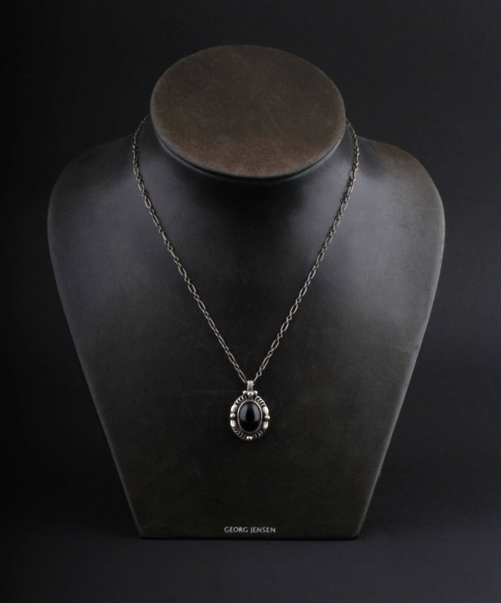 GEORG JENSEN Sterling Silver Pendant Of The Year 1995 / 2015 with Black Agate
