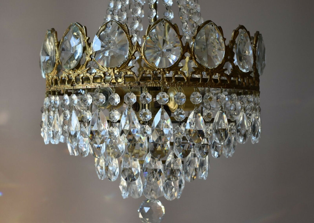 Original Antique Vintage Crystal Chandelier, home living ceiling Lighting,lamp