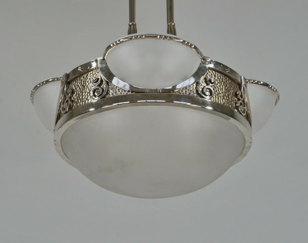 RARE FRENCH 1930 ART DECO CHANDELIER ......... lamp muller degue daum era France