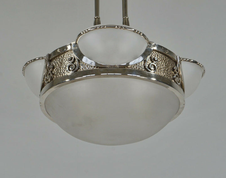 RARE FRENCH 1930 ART DECO CHANDELIER ......... lamp muller degue daum era France