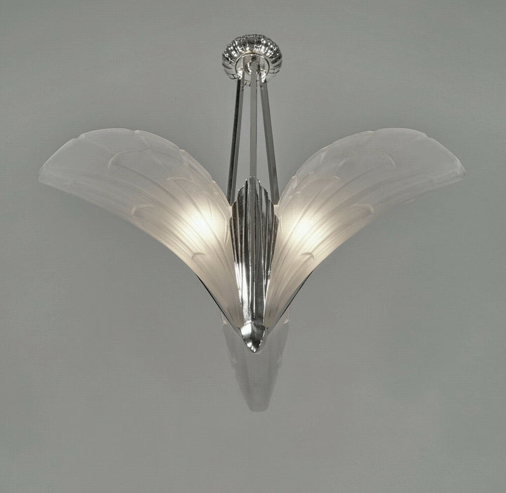EJG : 1930 FRENCH ART DECO CHANDELIER ..... bronze lamp lampe muller era degue