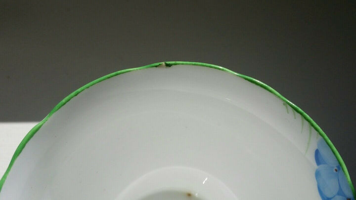 Aynsley RARE Flower Handle Tea Cup and Saucer Trio ART DECO Hand Painted