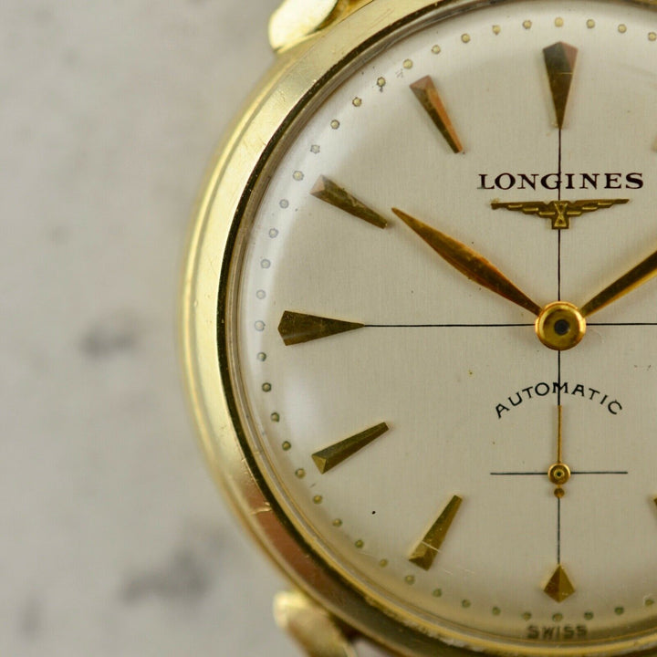 1954年　ヴィンテージ ロンジン 自動巻きカラトラバ 腕時計 22A 14k イエローゴールド製