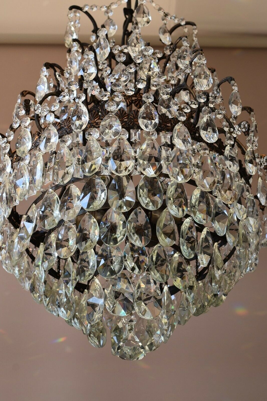 Opulent French Style Vintage Crystal Chandelier Antique Lighting Home Light Lamp