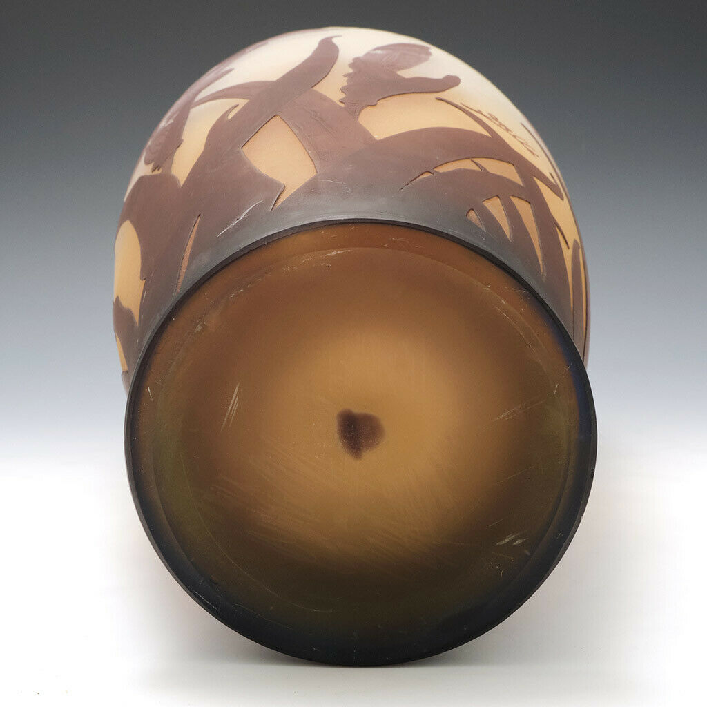 A Very Tall Galle Cameo Glass Vase c1910