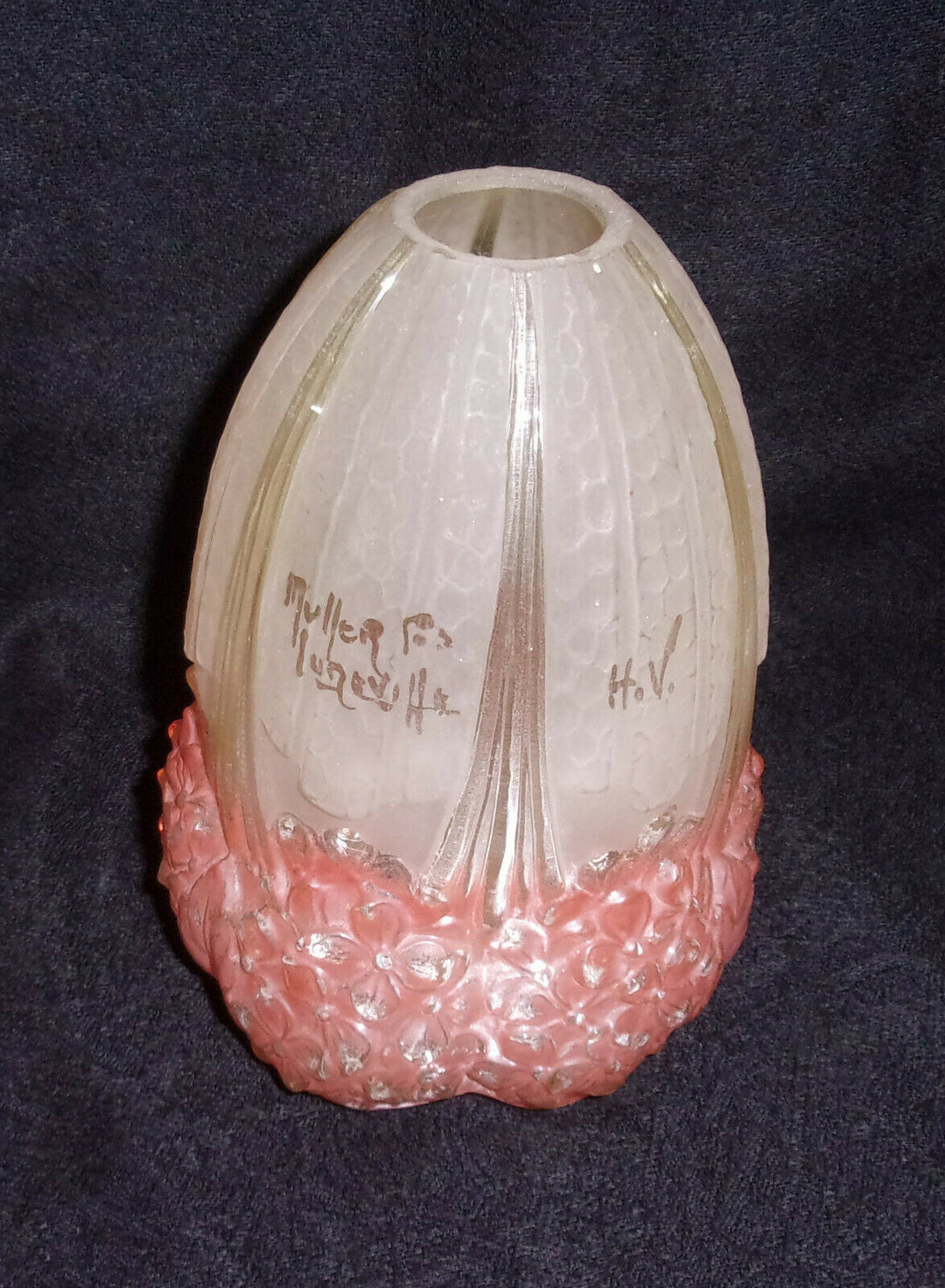 ミューラー兄弟(Muller  Frères)　アジサイの花のランプ　エティエヴァンソン『Hettier&Vincent』合作