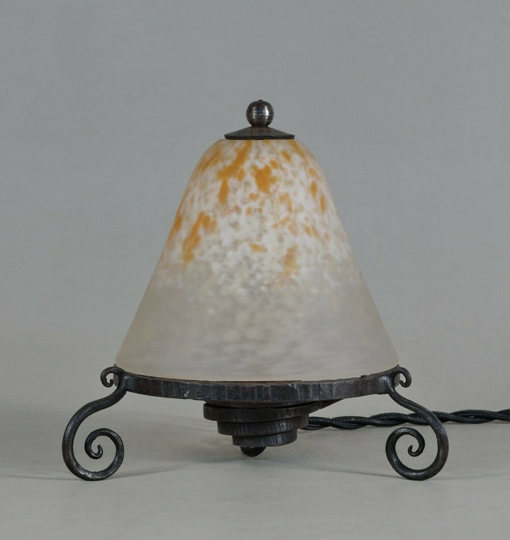 シュナイダー兄弟　小さなアールデコランプ　フランス製　錬鉄製　1925年　1930年