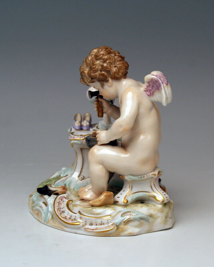 邁森 MEISSEN マイセン FIGUR AMOR SCHUSTER CHERUB SHOEMAKER A. RINGLER MNR:0166 UM 1900