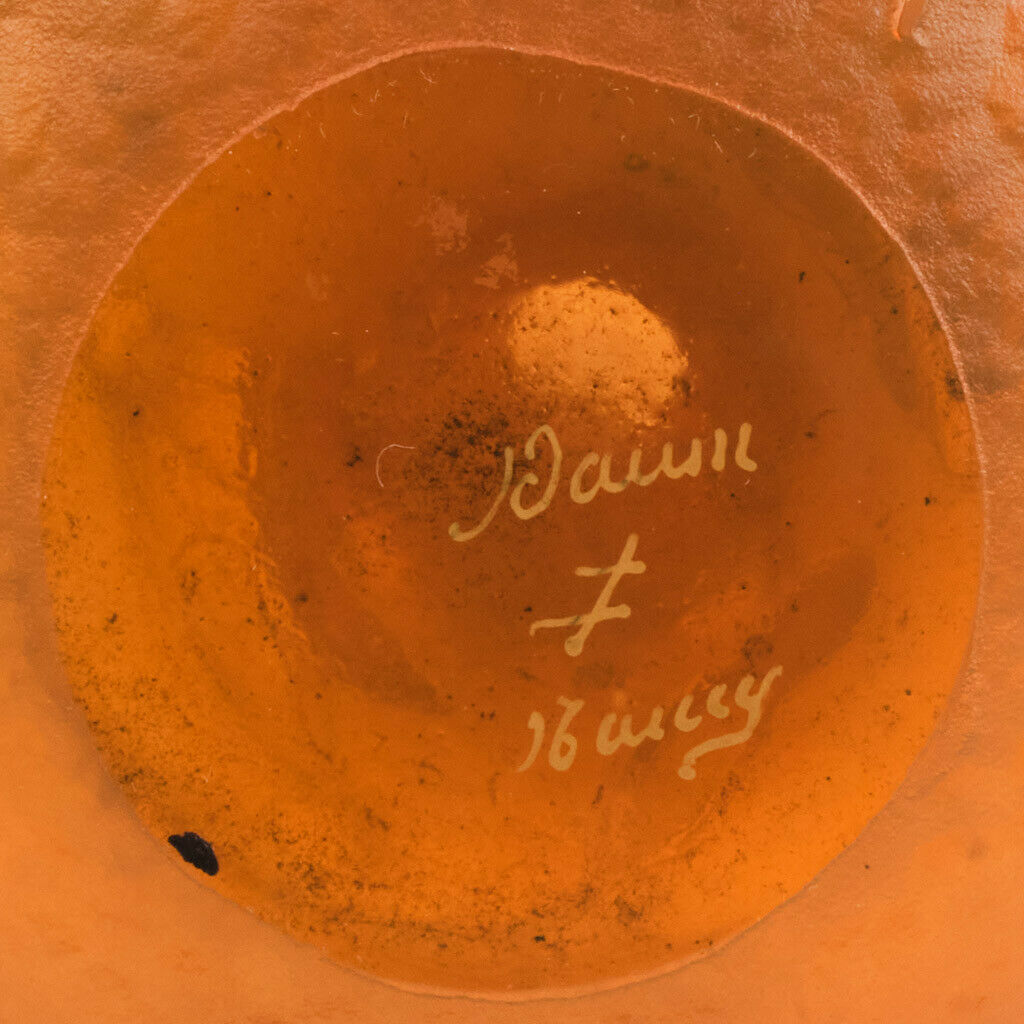 ドーム兄弟( DAUM NANCY)　金色の朝顔デコの花瓶　1895年のサイン