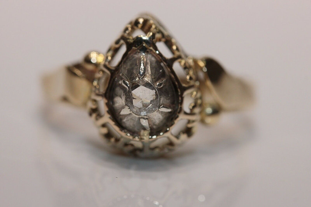 14K ナチュラルローズカットダイヤモンドのリング