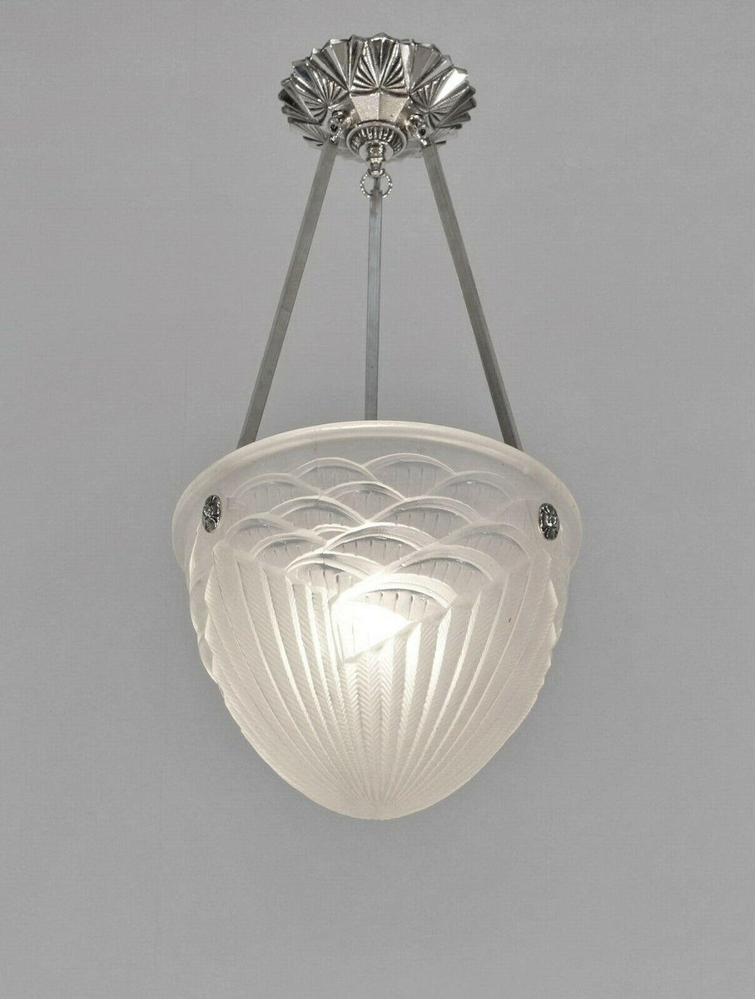 MAYNADIER & SCHNEIDER : FRENCH ART DECO PENDANT CHANDELIER 1930 lamp muller era