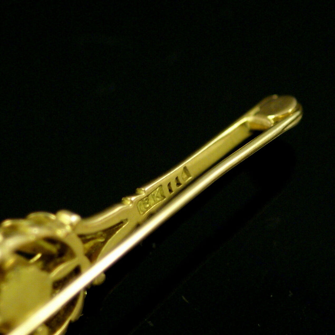 Georg Jensen. 18k Gold Brooch with Pearl #114. 1915-1930 Hallmarks