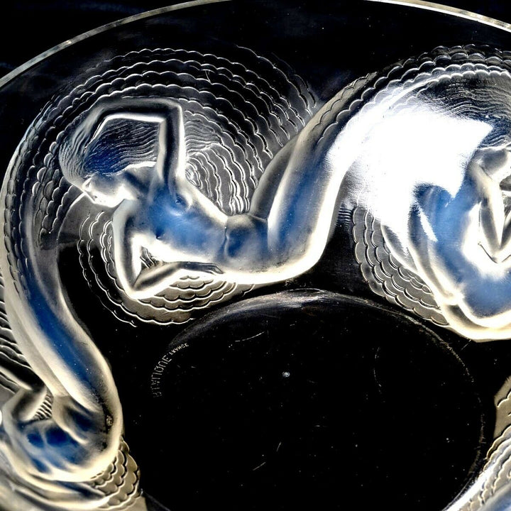 Rene Lalique Coupe Calypso Sirène Opalescent R.Lalique Mermaid Bowl